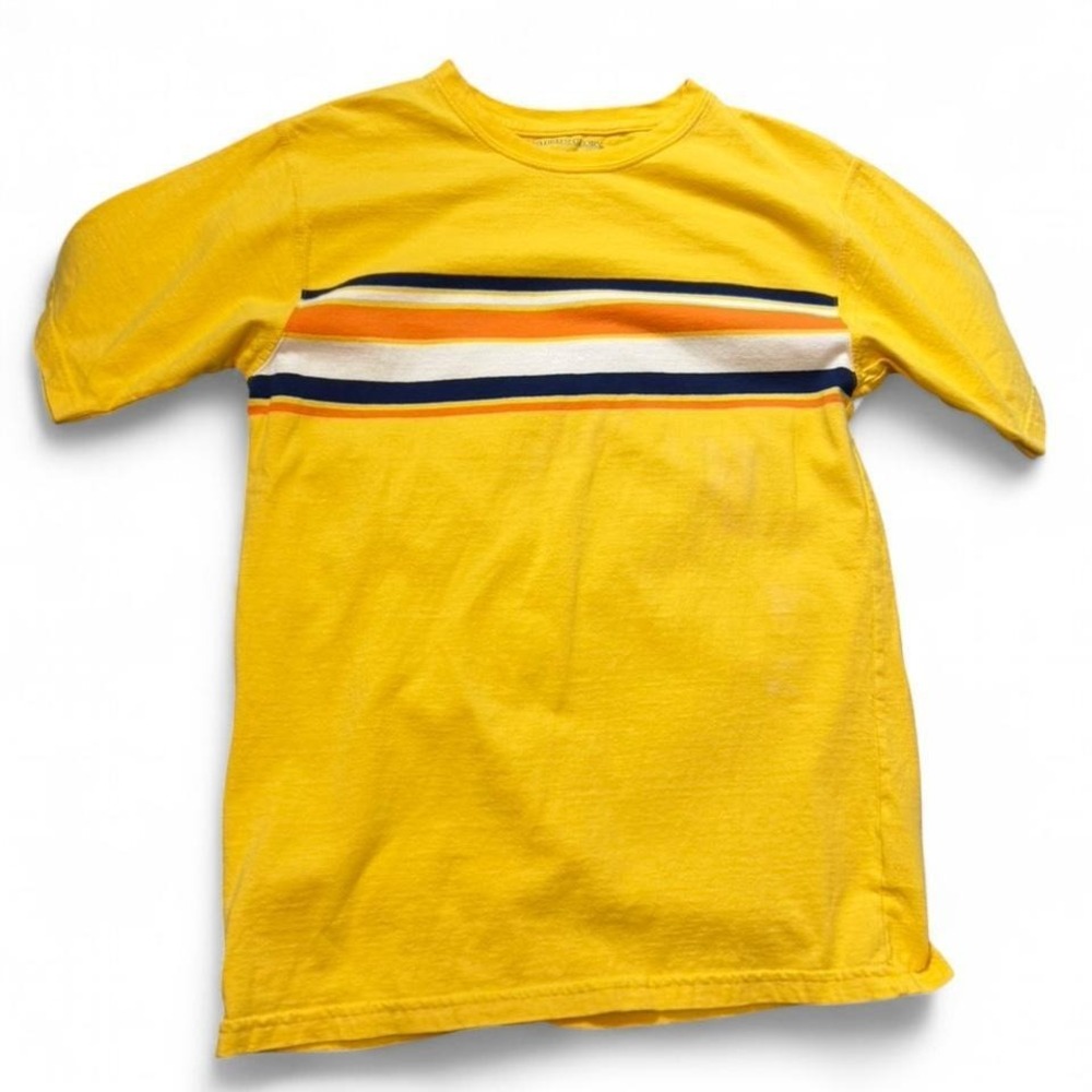 Vintage 90s Faded Glory Yellow Striped Tee,‎ Boys Size L